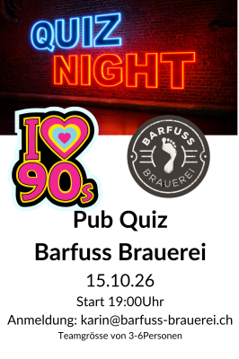 Pub Quiz I love the 90thies