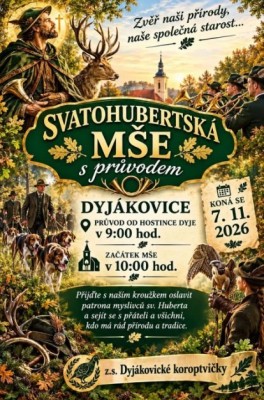 Svatohuberstká Messe mit Prozession in Dyjákovice