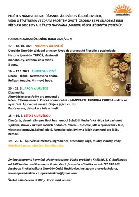 Come Study Amazing Ayurveda with Us in České Budějovice